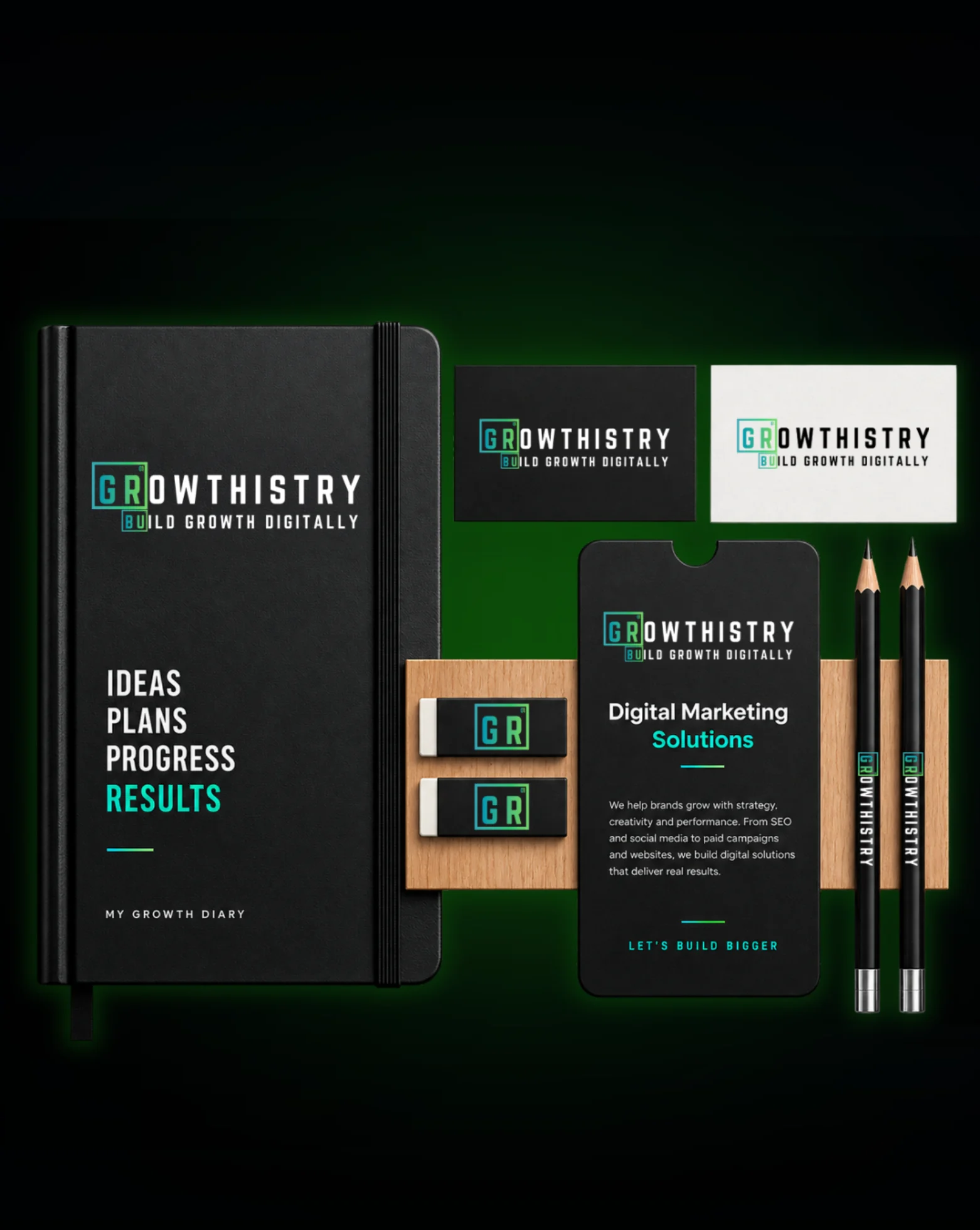 Branding and creative solutions hero banner featuring Growthistry's digital branding visual