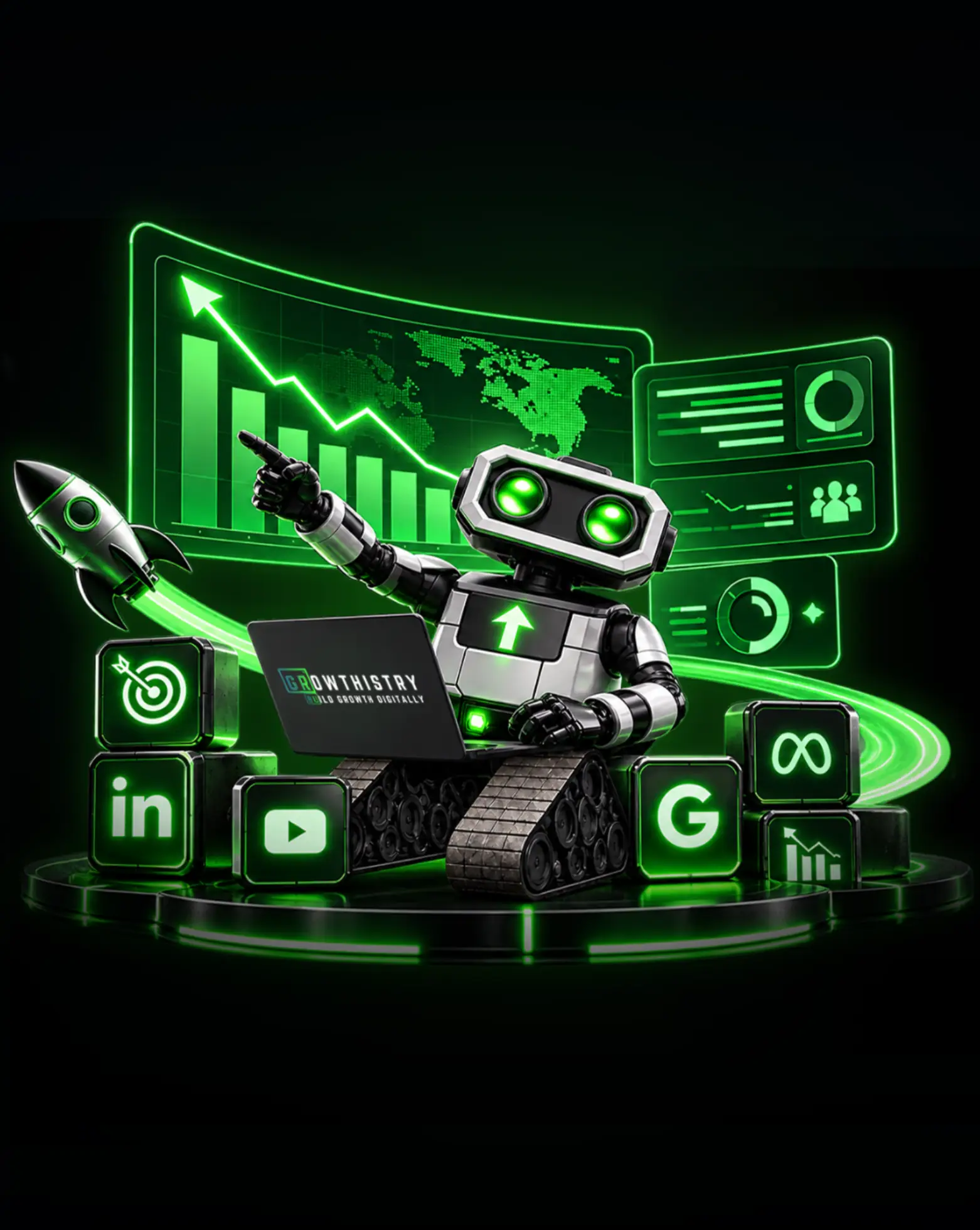 Performance marketing hero banner featuring Growthistry's digital marketing visual